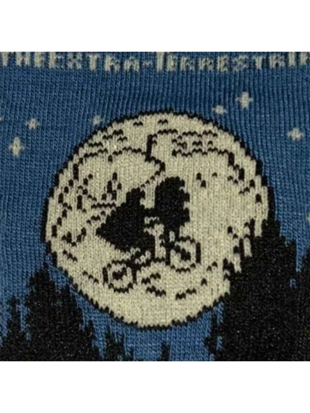 4/$25 E.T. Themed Novelty Crew Socks in Blue and Black Unisex New ET The Movie - Picture 5 of 5